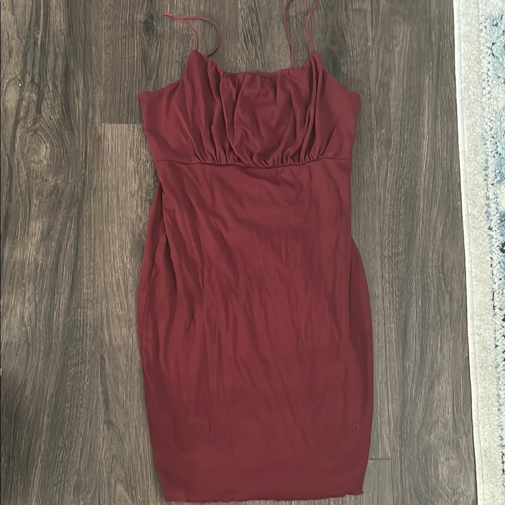 Wild Fable Burgundy Spaghetti Strap Mini Dress